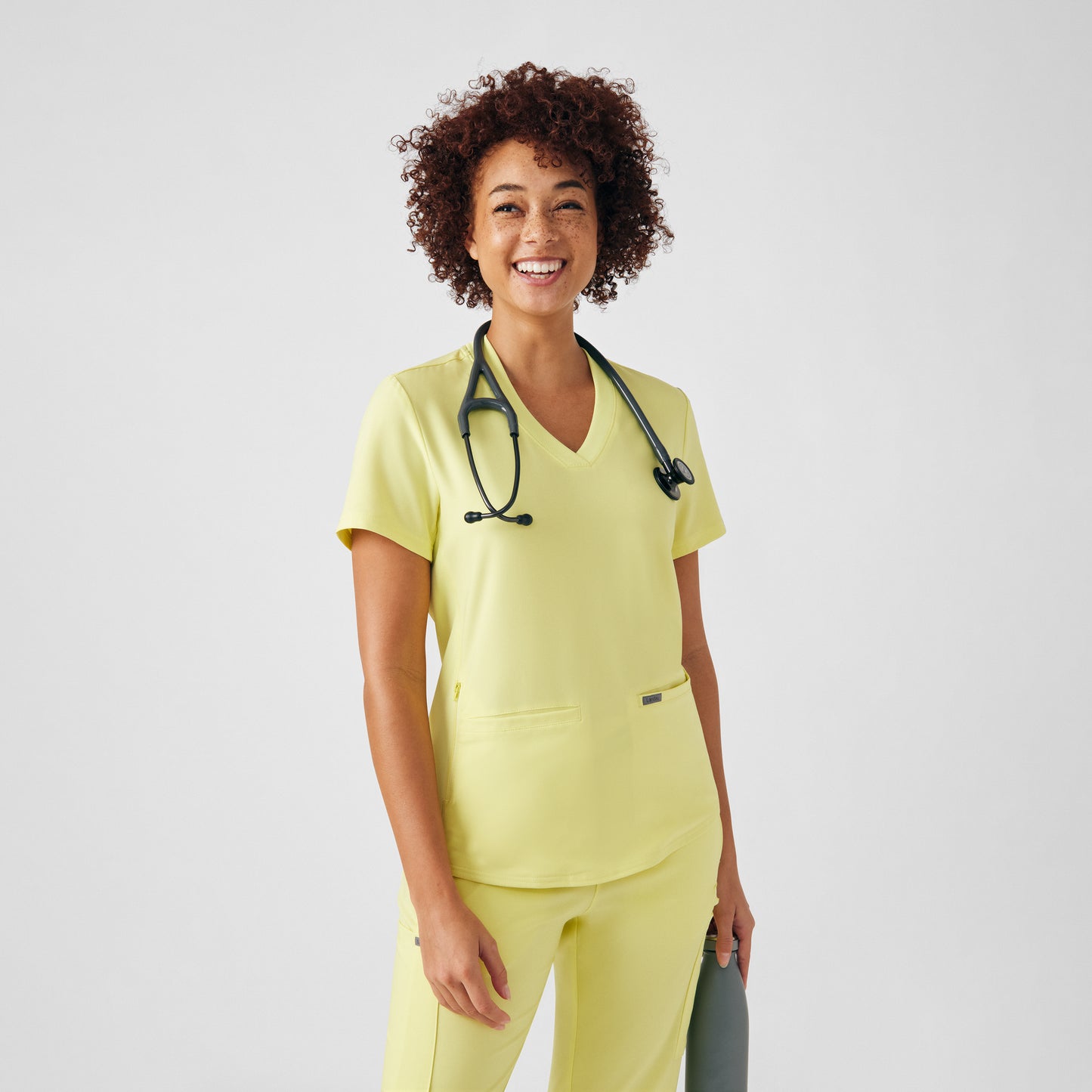 Forward LT100 Women's 3 Pocket V Neck Scrub Top Illuminate Image