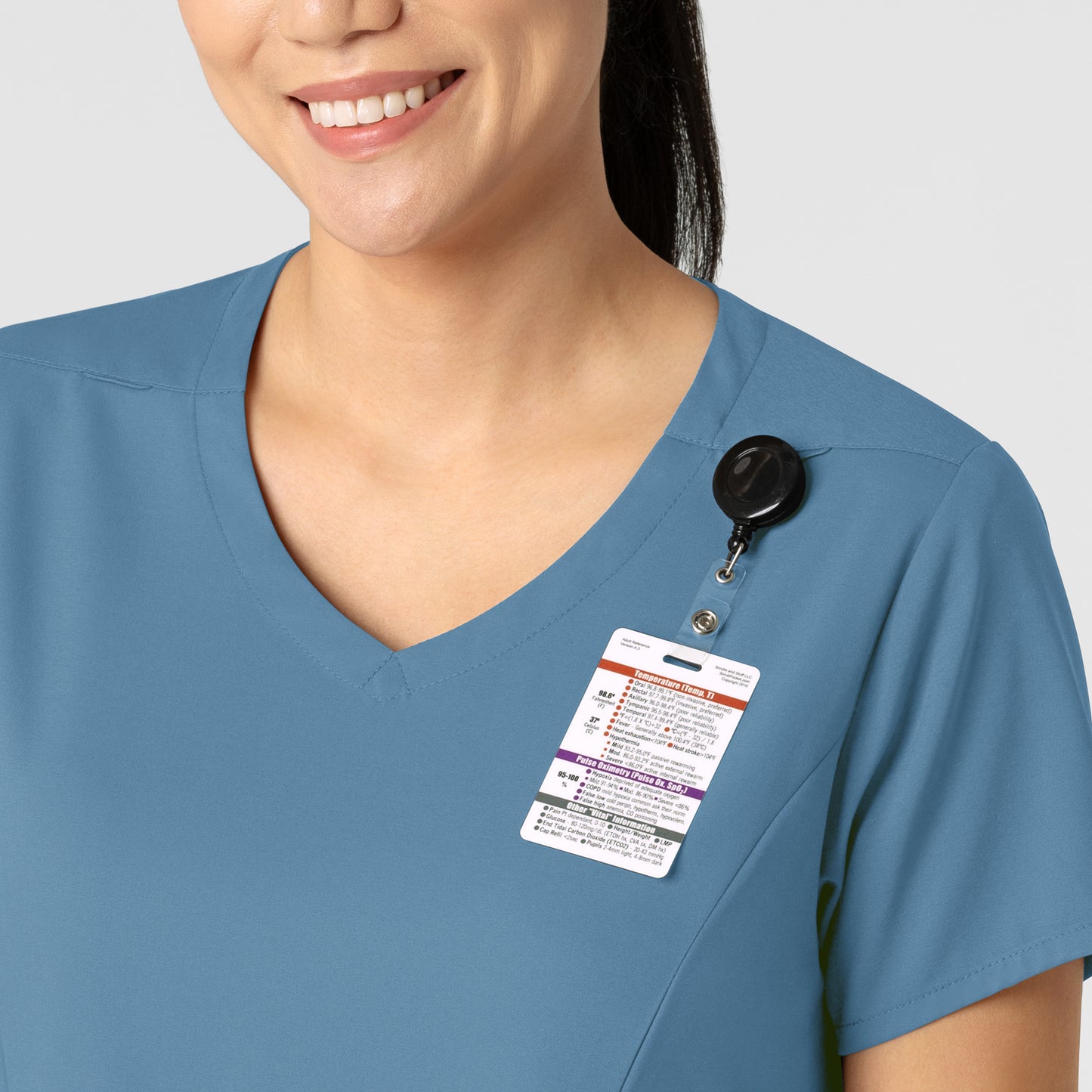 Boundless 6251 Women's 2-Pocket V-Neck Scrub Top Pacific Blue