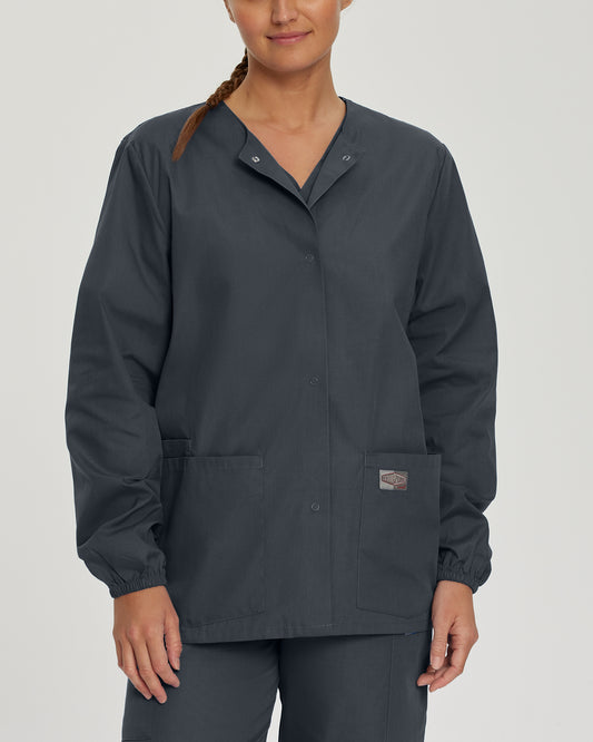 Scrub Zone 75221 Women's 3 Pocket Warm Up Scrub Jacket Graphite Image