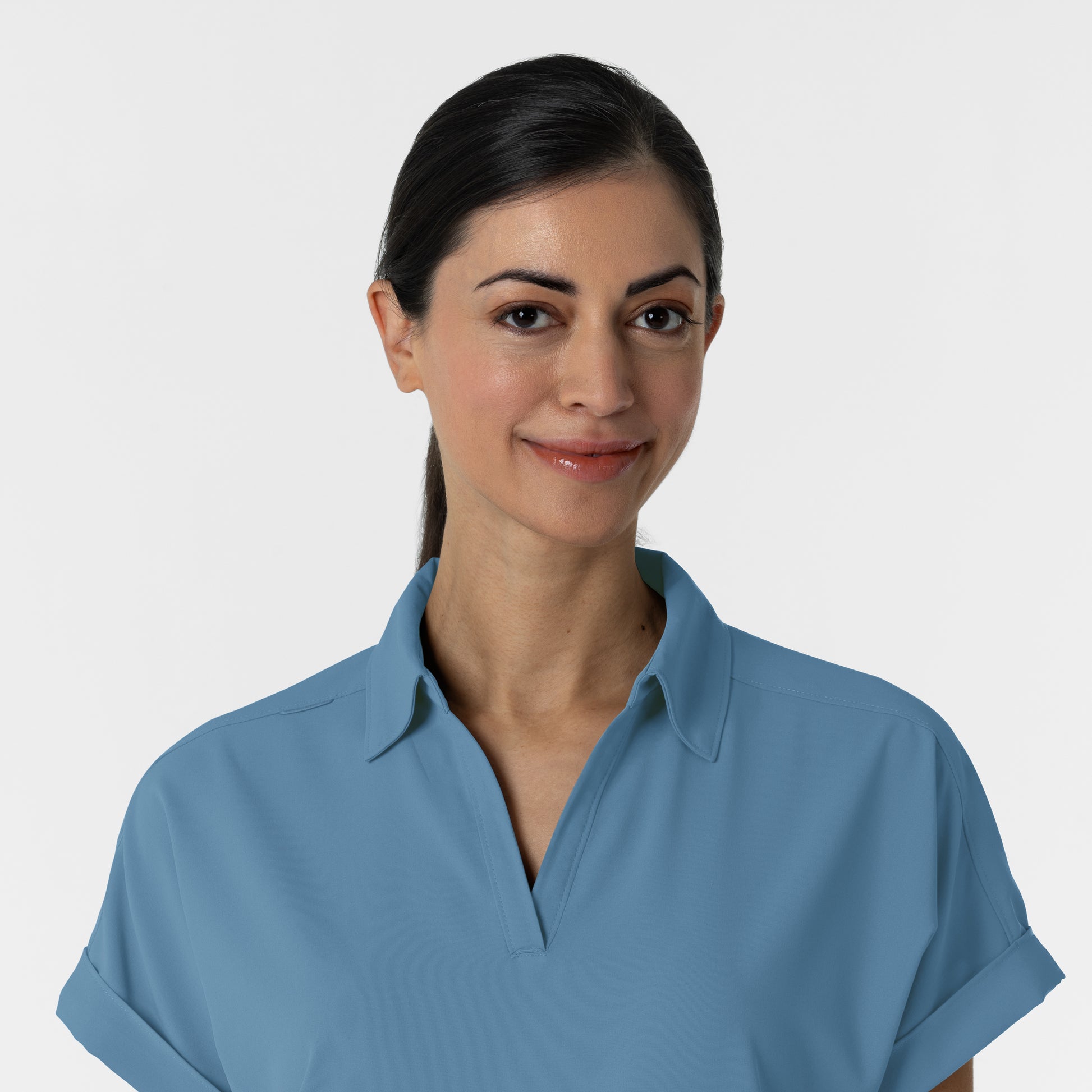 RENEW 6934 Women’s Flex-n-Reach Collared Scrub Top Pacific Blue
