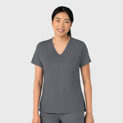 Boundless 6151 Tuck-In Scrub Top Pewter Model Image Right Side | Wink