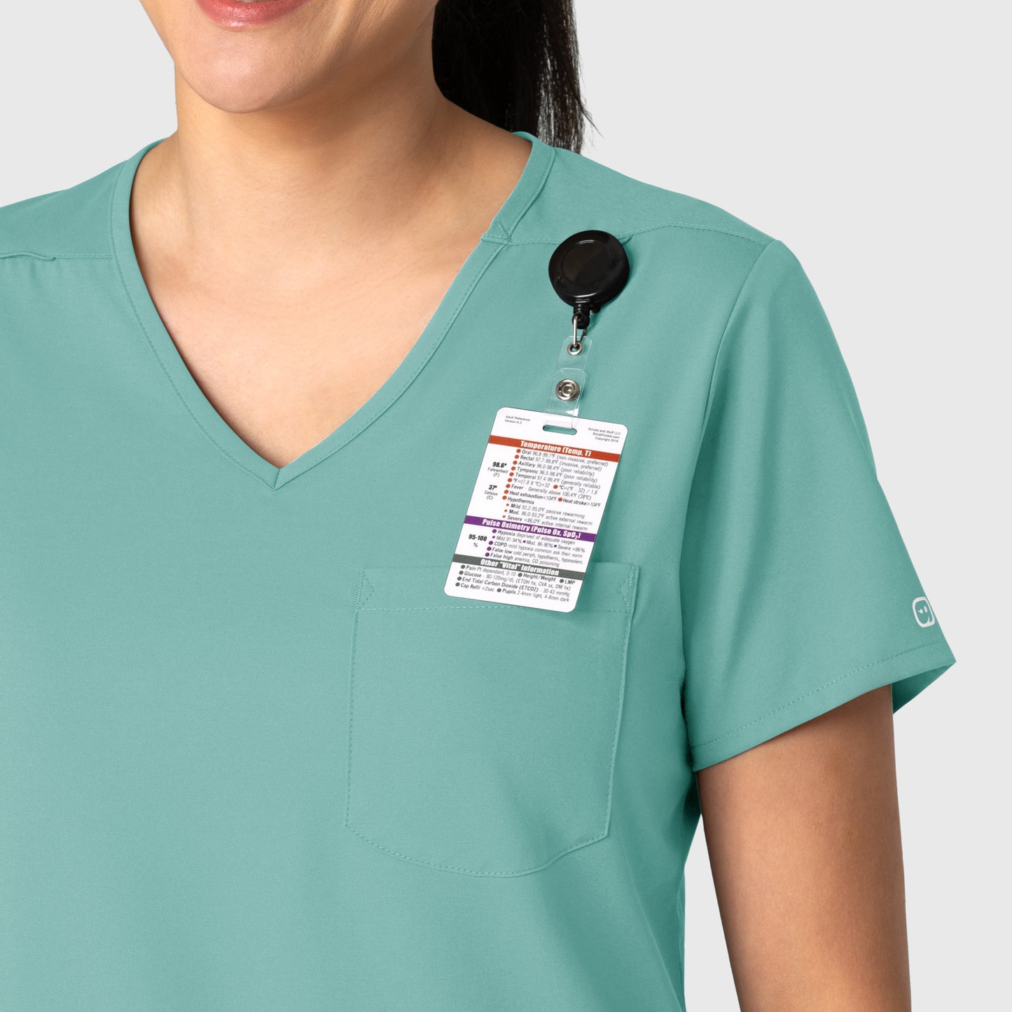 Boundless 6151 Tuck-In Scrub Top Turquoise Model Image Alternate | Wink