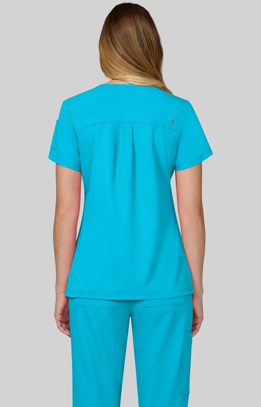 Cureology x koi Cardi Women's 3-Pocket V-Neck Scrub Top Electric Blue