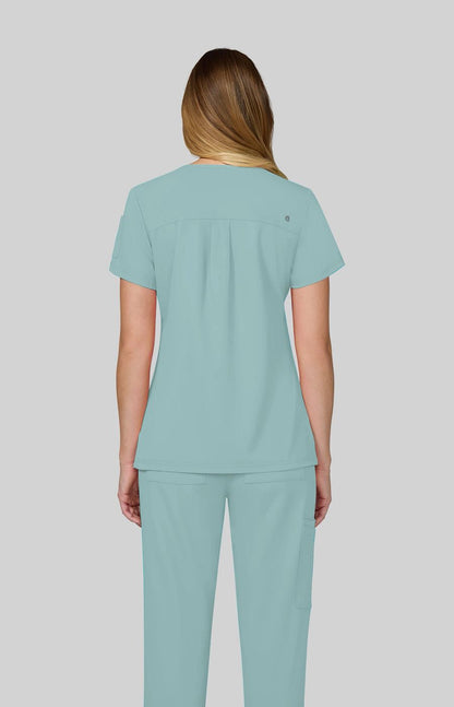 Cureology x koi Cardi Women's 3-Pocket V-Neck Scrub Top Sage