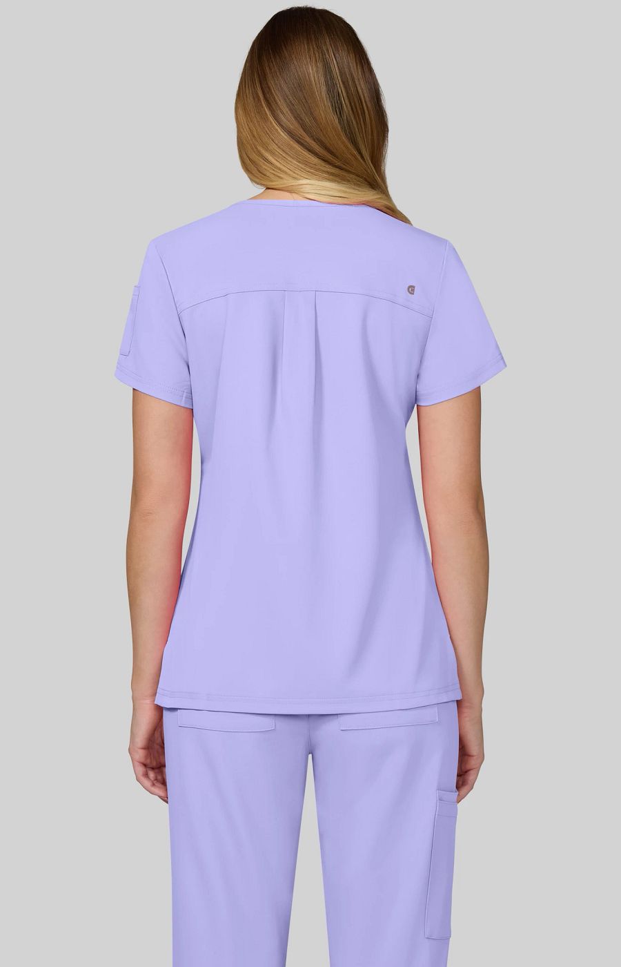 Cureology x koi Cardi Women's 3-Pocket V-Neck Scrub Top Digital Lavender