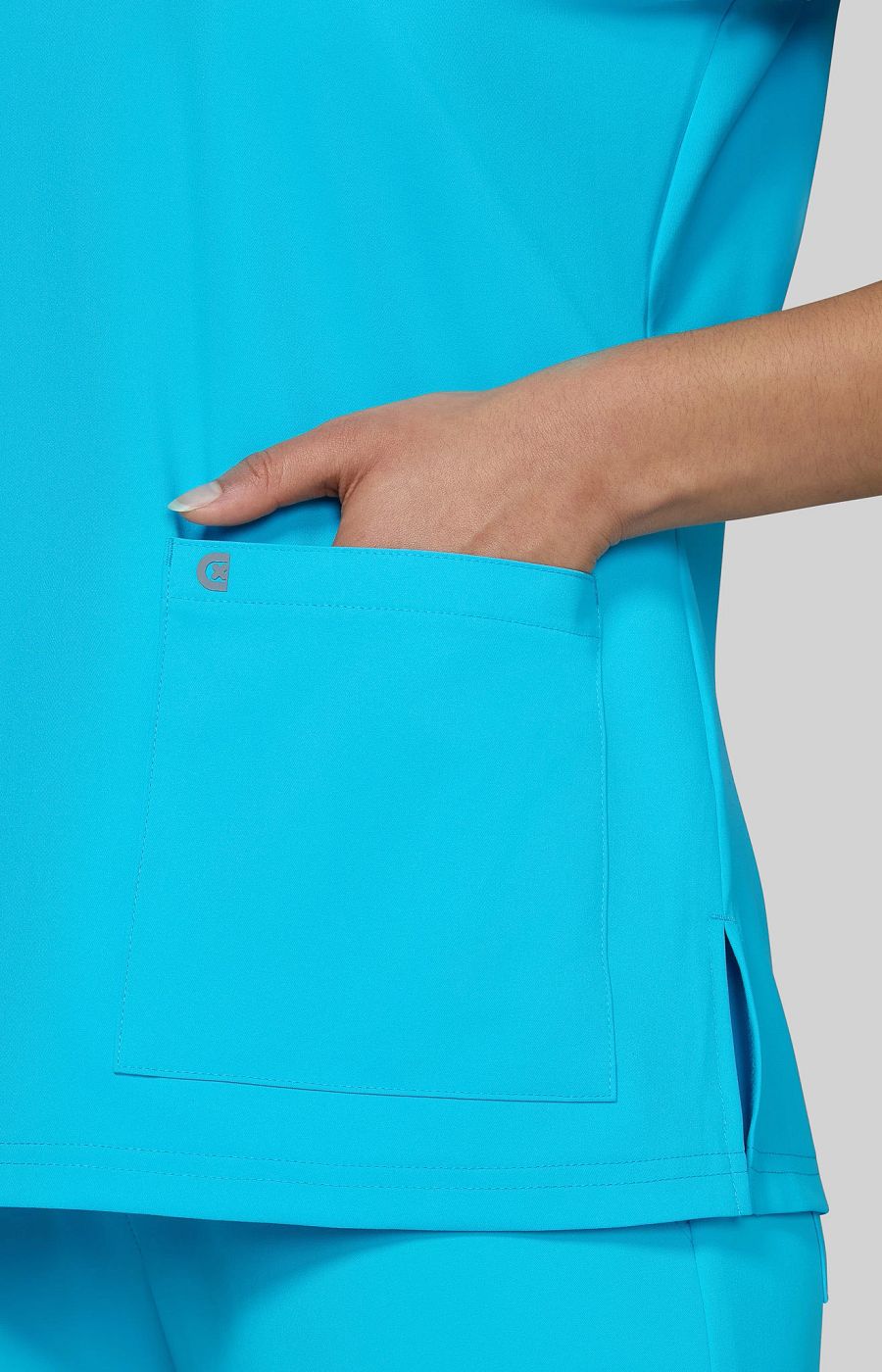 Cureology Reese Women's 2-Pocket Scrub Top Electric Blue