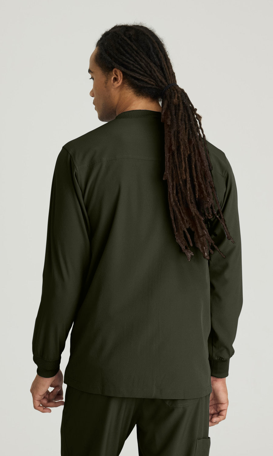 Skechers SK0408 Men's Structure Warm-Up in Olive by Barco Model Image Back
