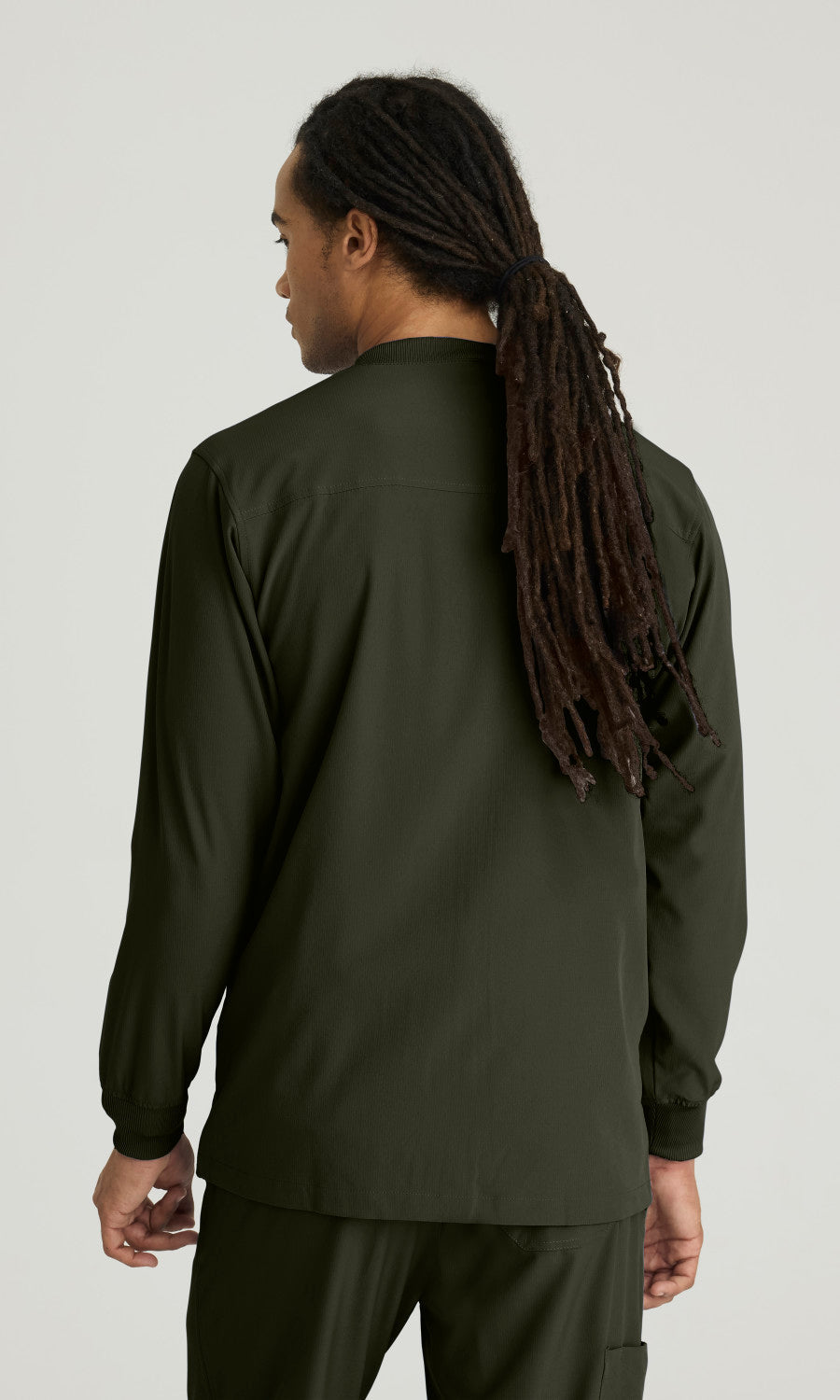 Skechers SK0408 Men's Structure Warm-Up in Olive by Barco Model Image Back