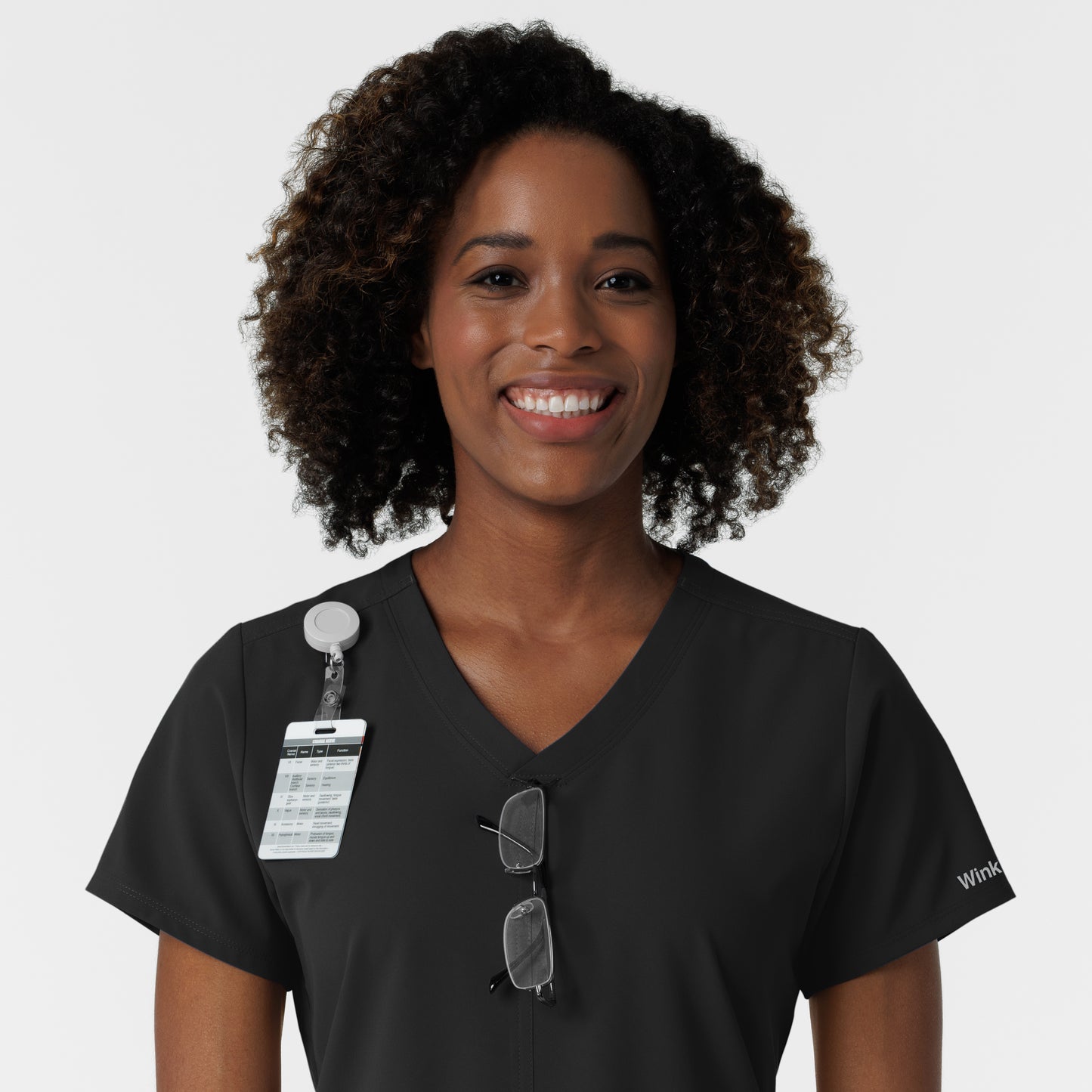 NURTUR 6180 Women's V-Neck Scrub Top Black
