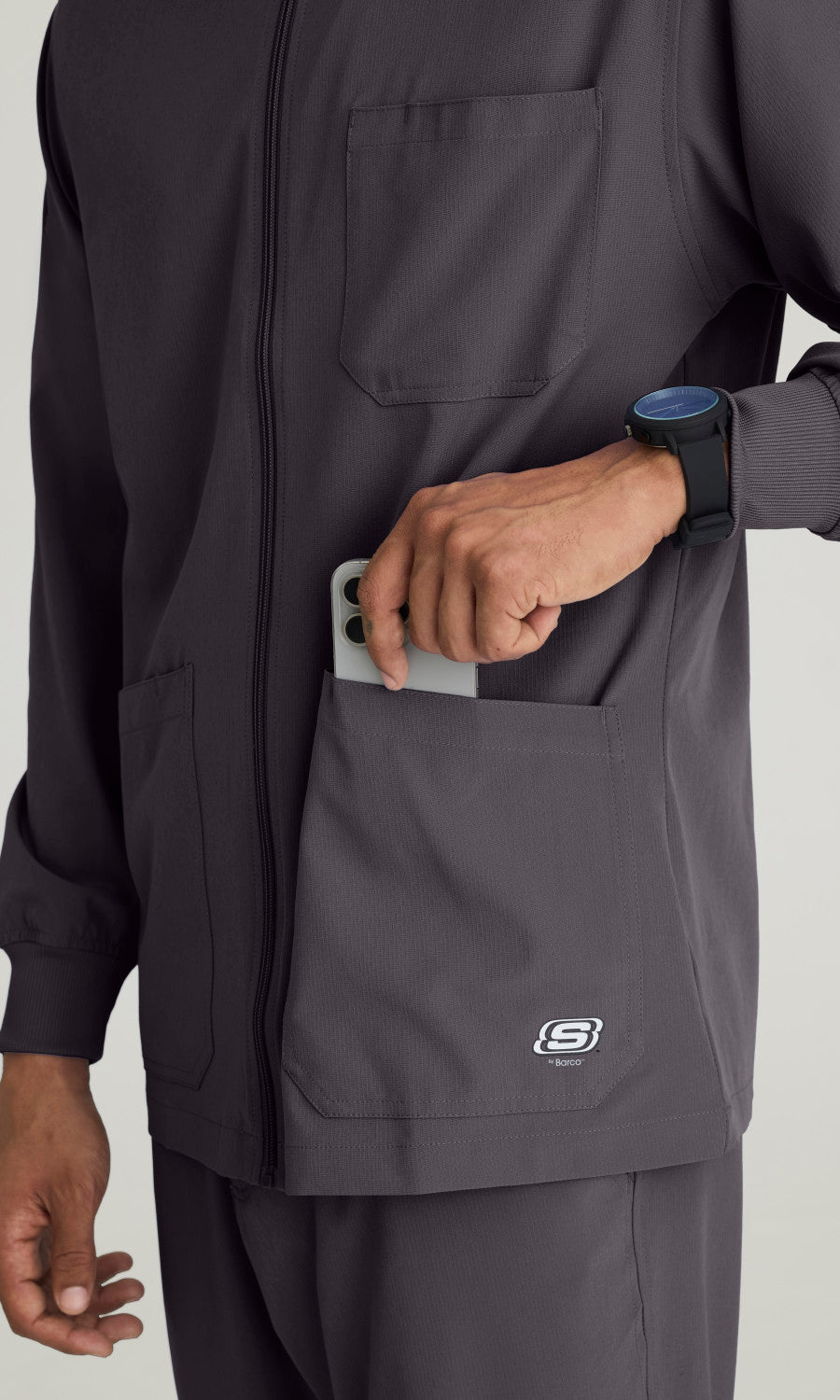 Skechers SK0408 Structure Scrub Jacket Pewter