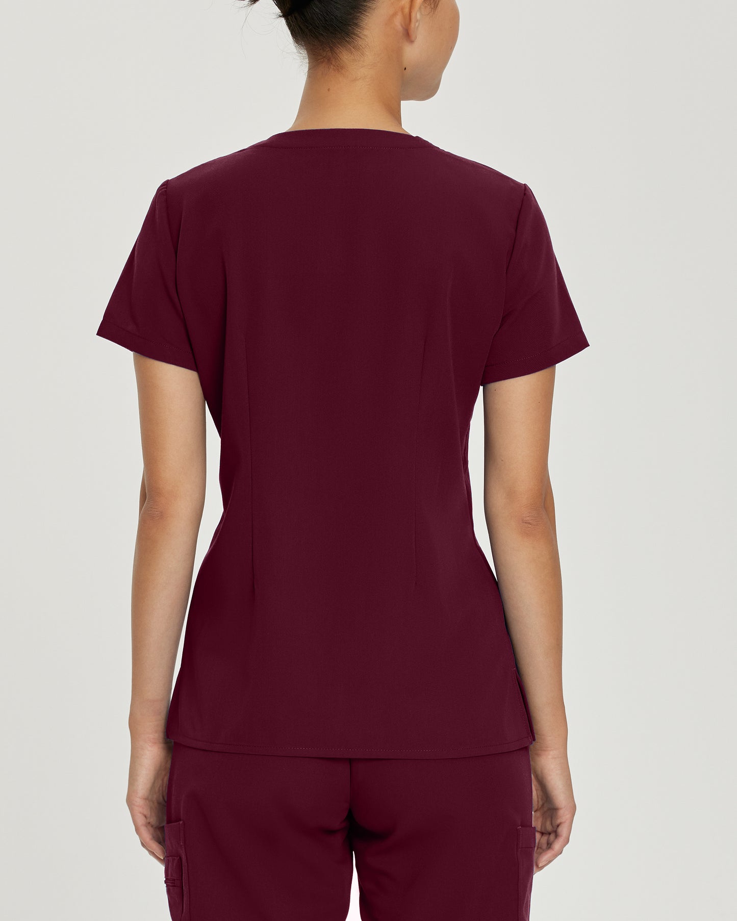 V-Tess 794 Women's 1 Pocket V Neck Scrub Top Wine Image