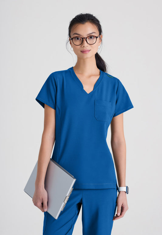 Greys Anatomy Evolve GSST181 Sway Tuck-In Scrub Top New Royal