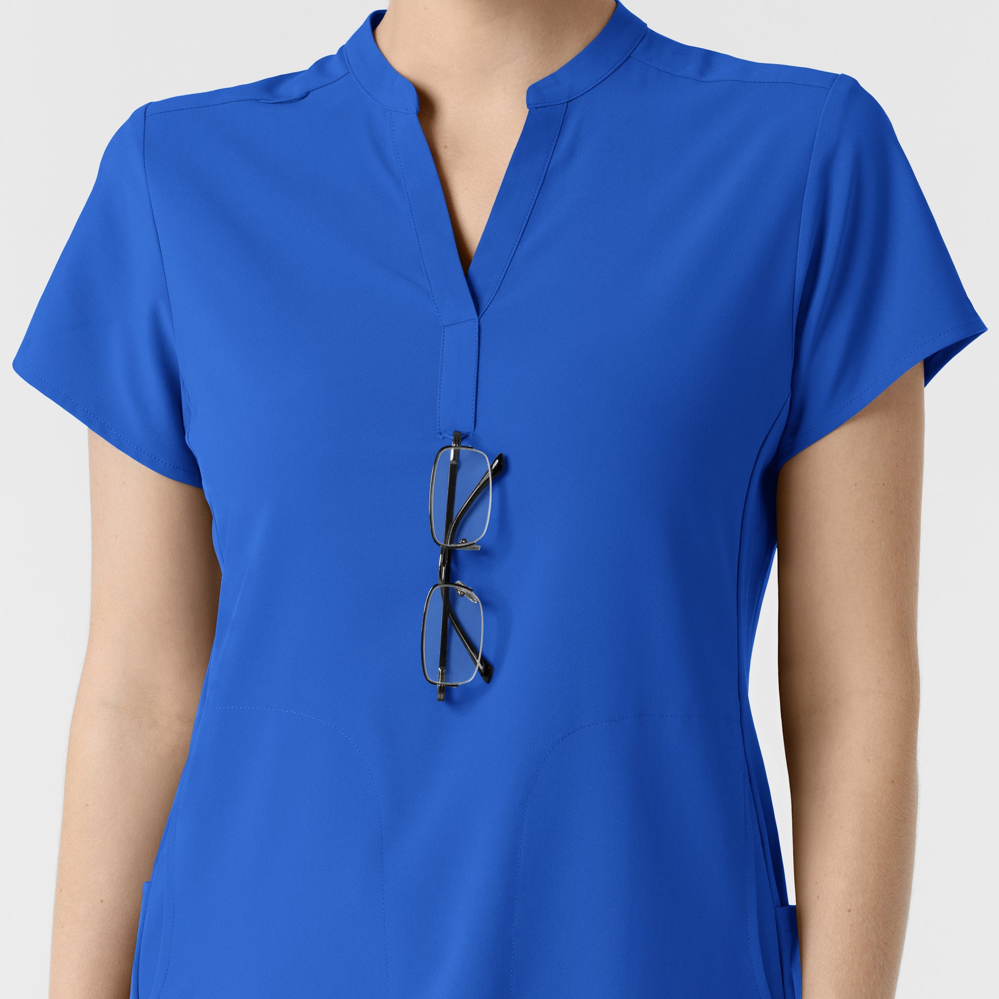 RENEW 6734 Mandarin Collar Scrub Top Royal Model Image Alternate | Wink