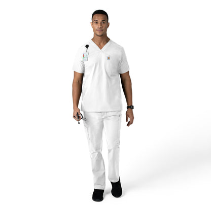 Force Essentials C56113 Men's Straight Leg Cargo Scrub Pants White Model Image Alternate | Carhartt