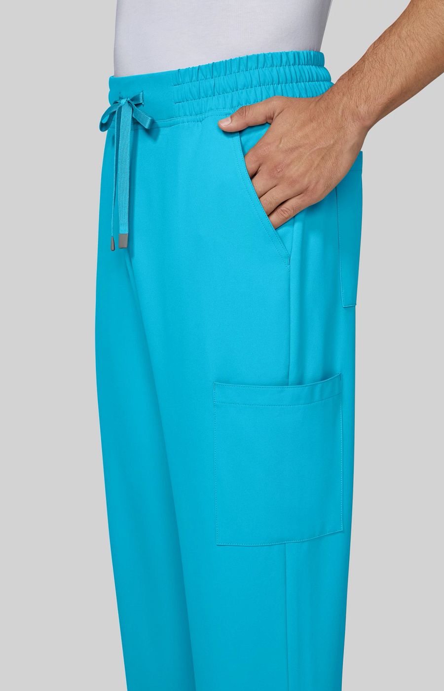 Cureology Neuro Men's 6-Pocket Cargo-Style Scrub Pants Electric Blue
