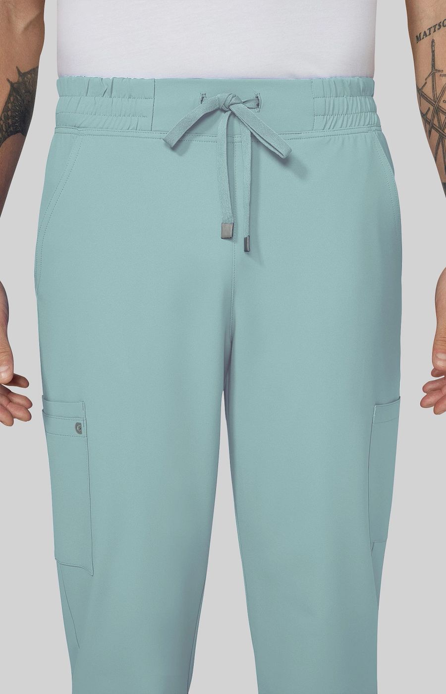 Cureology Neuro Men's 6-Pocket Cargo-Style Scrub Pants Sage