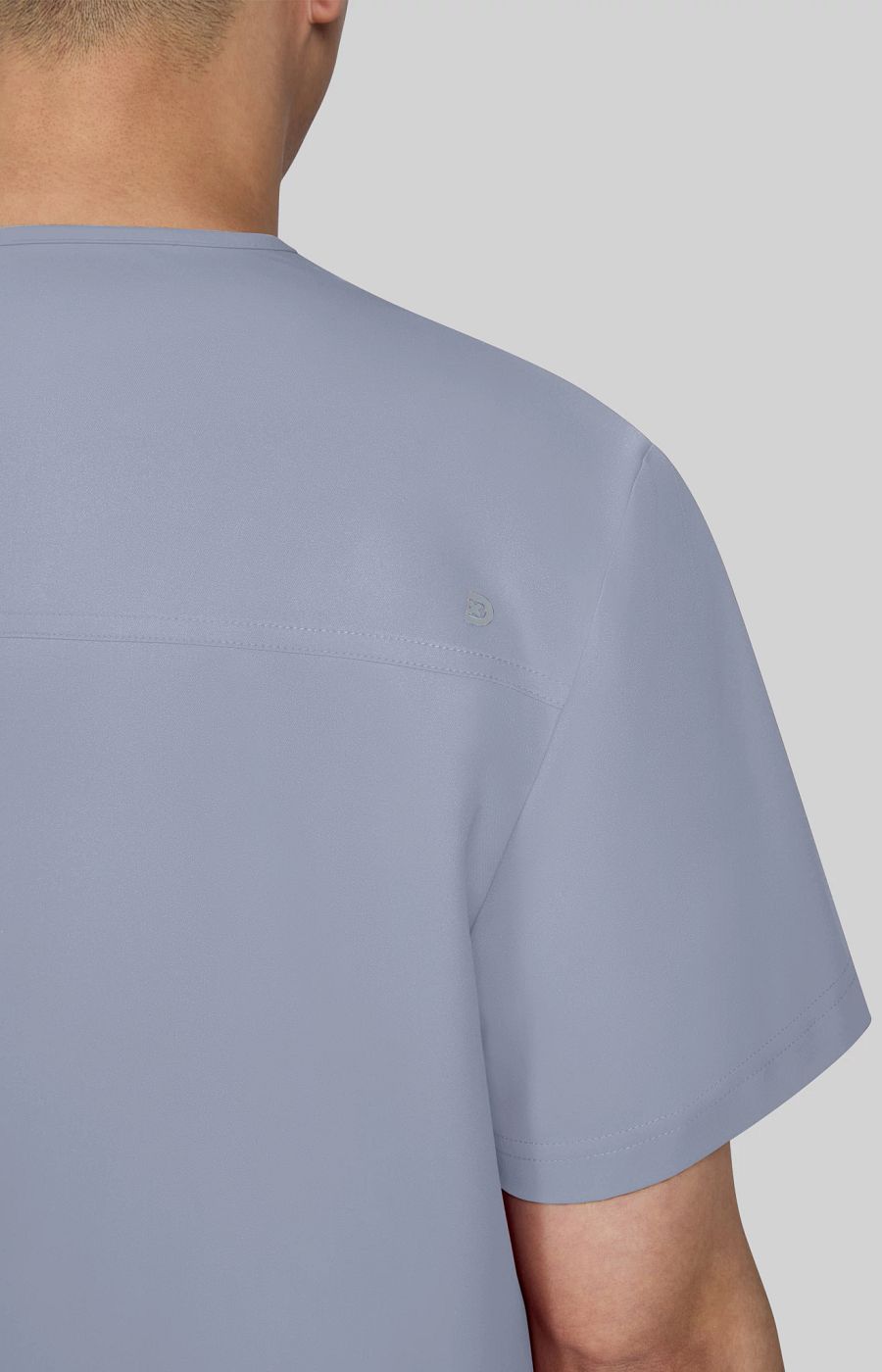 Cureology Stasis Men's 3-Pocket V-Neck Scrub Top Platinum Grey