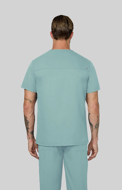 Cureology Stasis Men's 3-Pocket V-Neck Scrub Top Sage