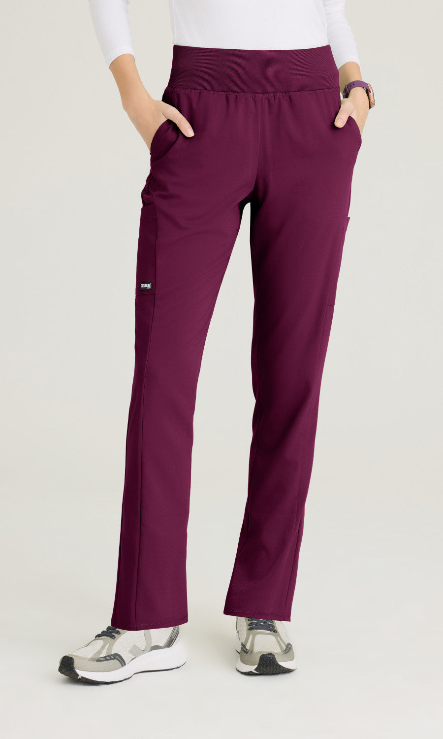 Grey's Anatomy Spandex Stretch GRSP692 Renee Pant Wine