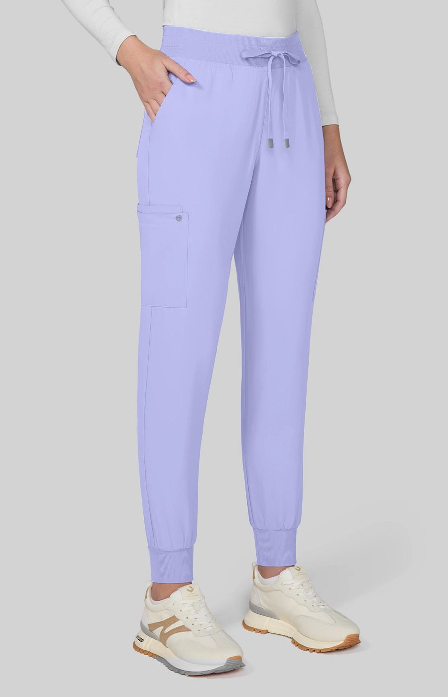 Cureology x koi Pulse Women's 9-Pocket Jogger Style Scrub Pant Digital Lavender