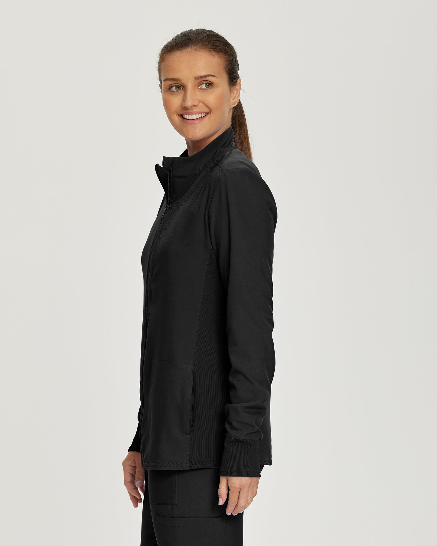 Forward LJ700 Women's 3 Pocket Scrub Jacket Black Image