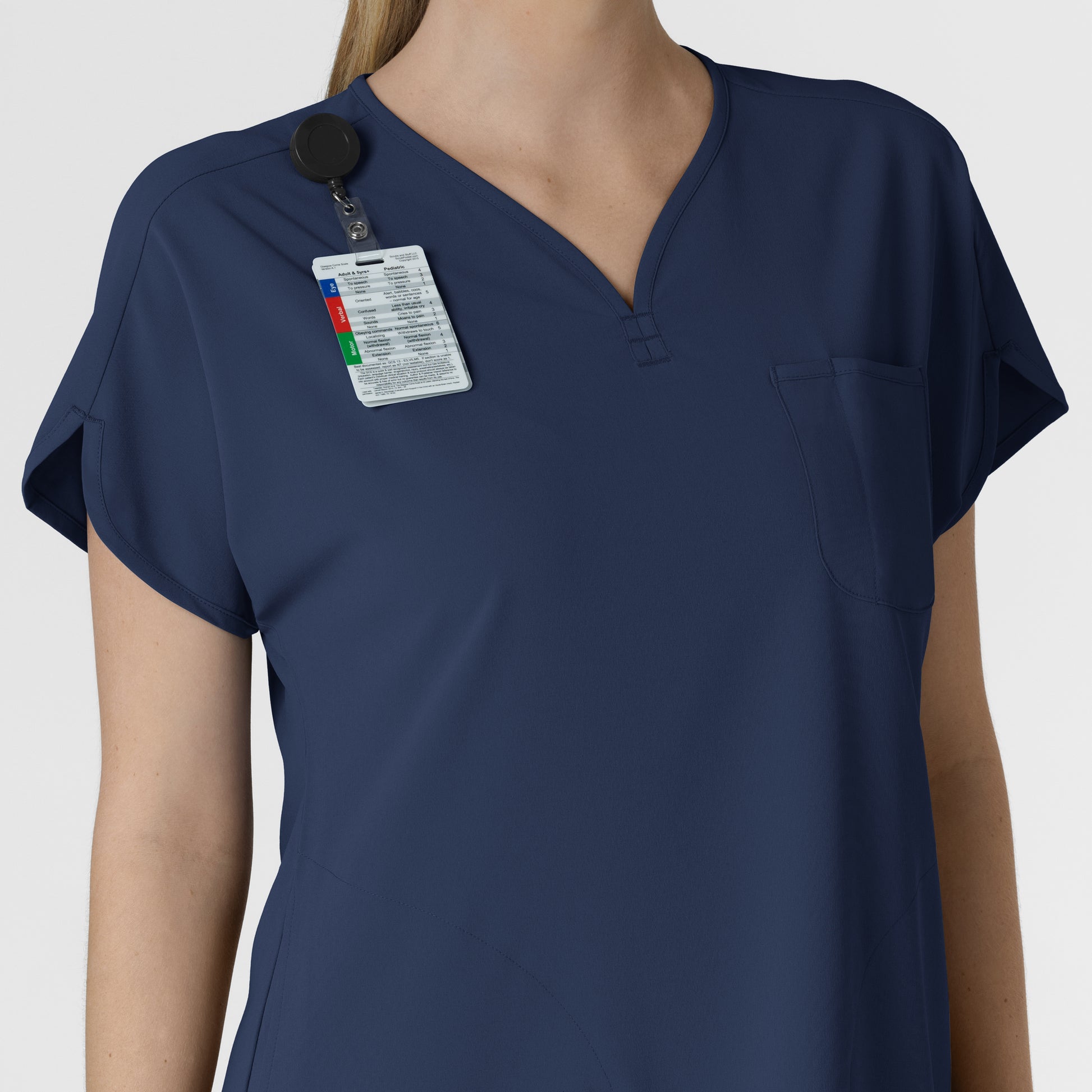 RENEW 6634 Dolman Scrub Top Navy Model Image Alternate | Wink