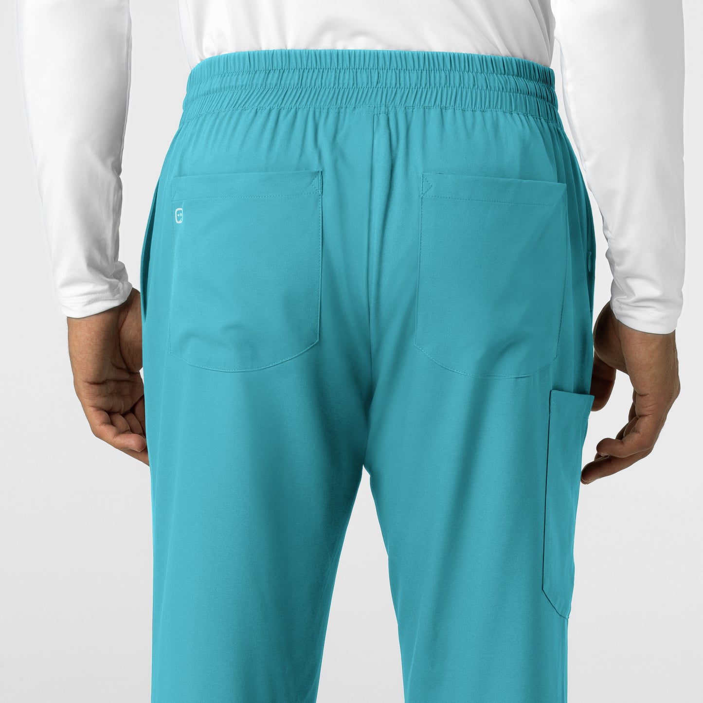 Boundless 5351 Men's Straight Leg Scrub Pants Teal Model Image Alternate | Wink