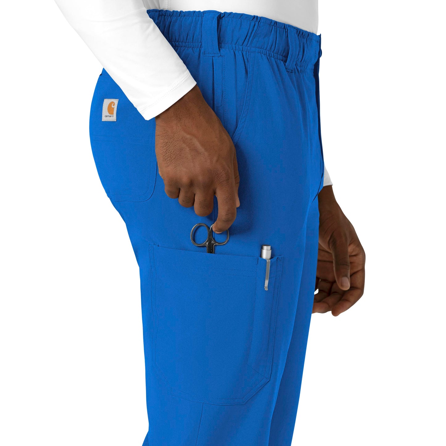 Force Cross-Flex C56410 Men's Straight Leg Scrub Pants Royal Model Image Alternate | Carhartt