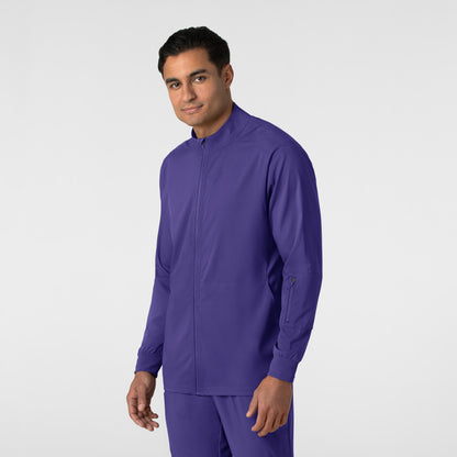 Boundless 8351 Men's Warm Up Scrub Jacket Grape Model Image Right Side | Wink