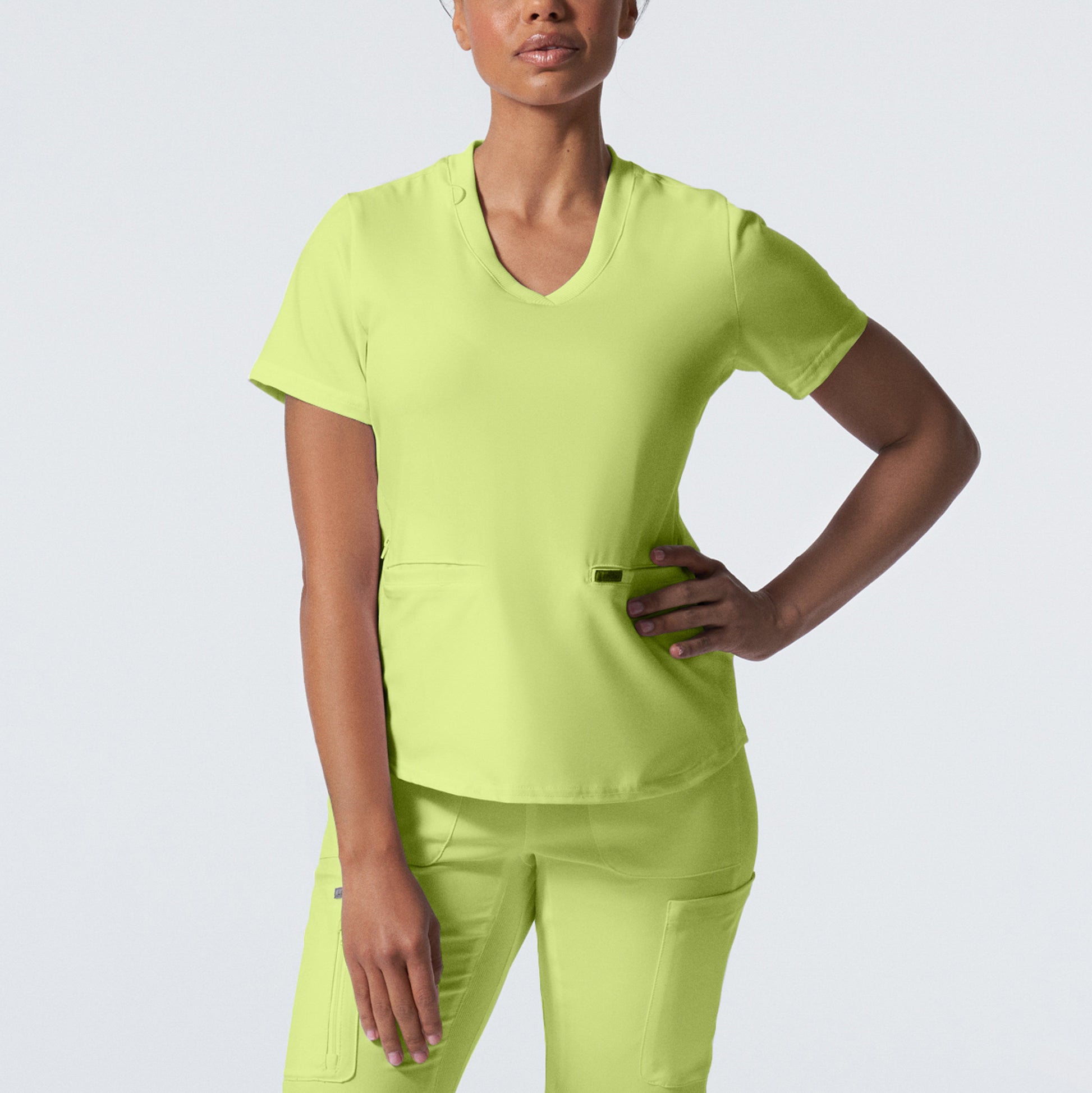 Forward LT100 Women's 3 Pocket V Neck Scrub Top Citron Image