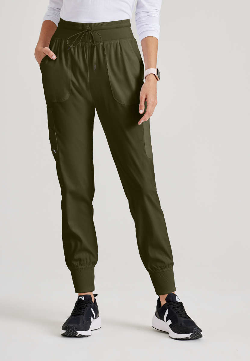 Greys Anatomy Stretch GRSP527 Carly Jogger Olive