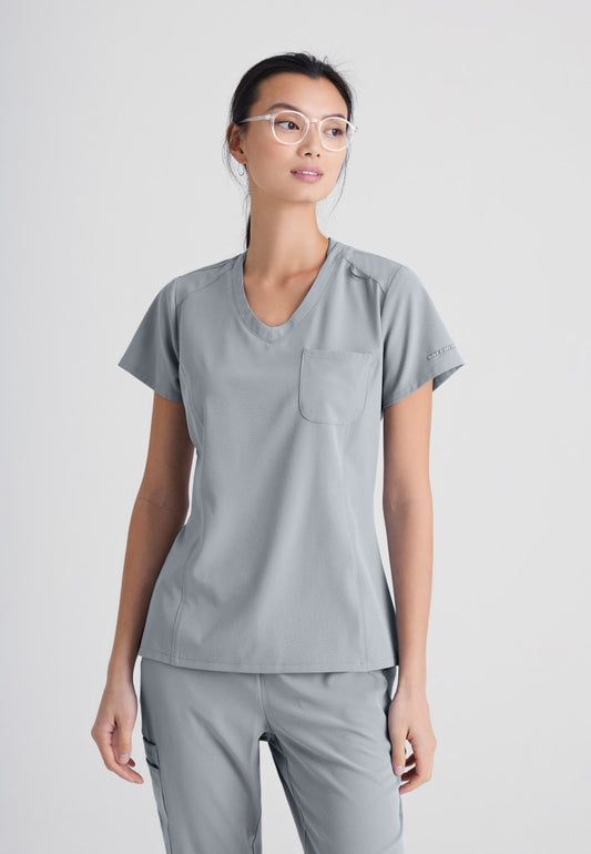 Skechers SKT147 Dignity Scrub Top Moonstruck Model Image Front | Barco