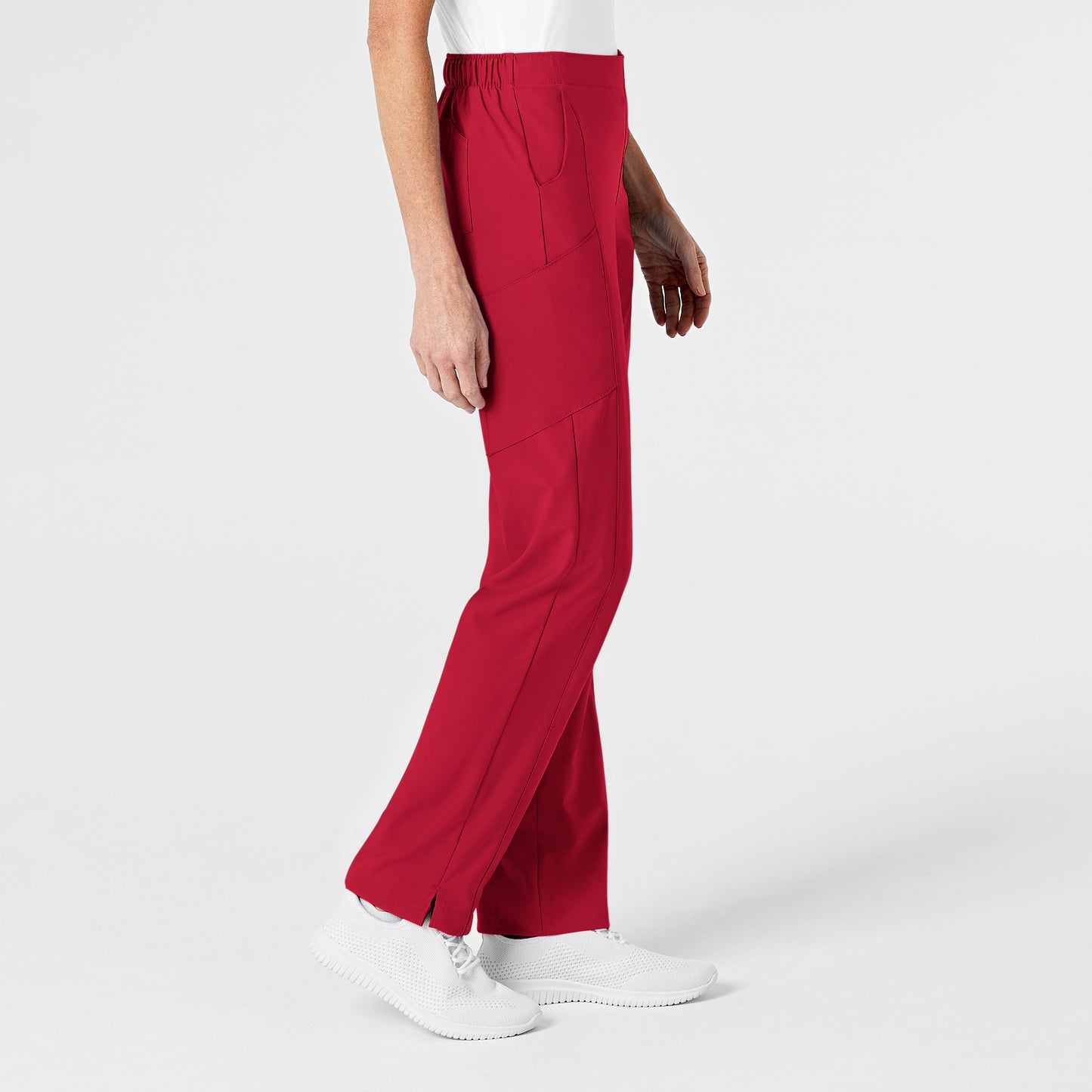 W123 5155 Flat Front Cargo Scrub Pants Red Model Image Right Side | Wink