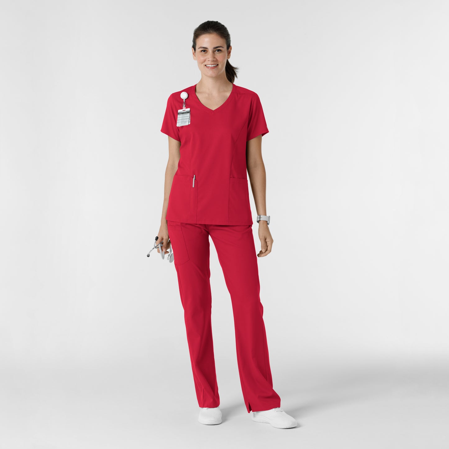 Boundless 5251 Bootcut Scrub Pants Red Model Image Alternate | Wink