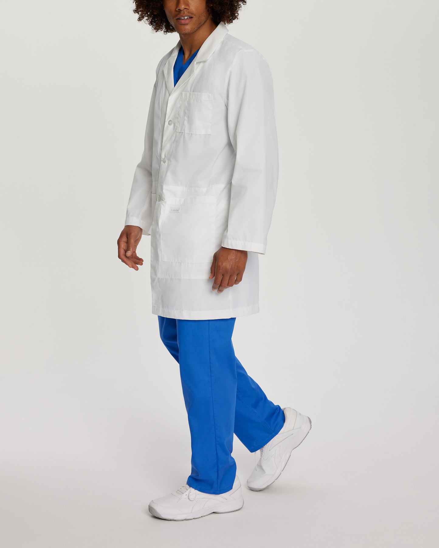 Essential Lab Coats 3174 Men's 5 Pocket Mid Length Tablet White Coat White Image