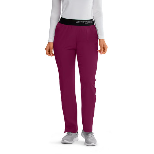 Skechers SK202 Breeze Scrub Pants Wine Model Image Front | Barco