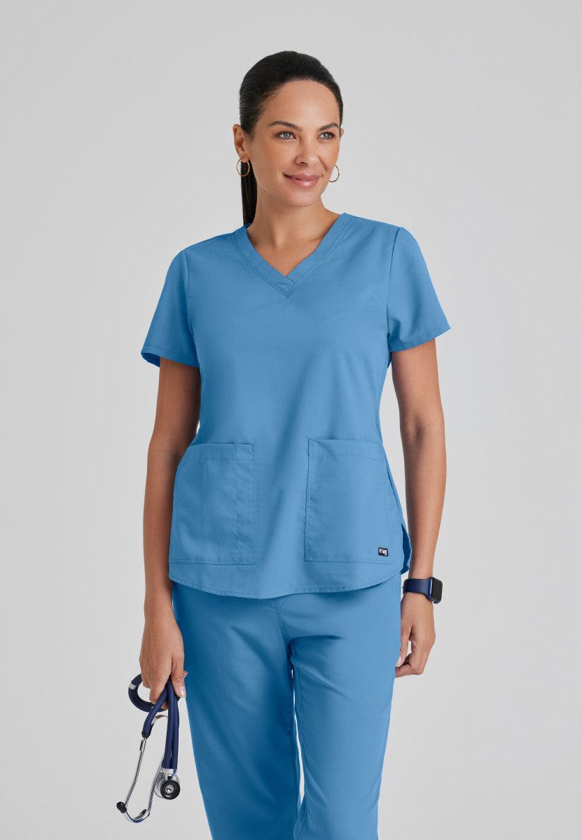 Greys Anatomy 71166 Aubrey Scrub Top Ciel Blue