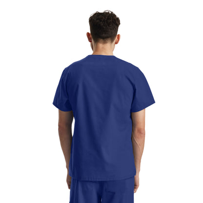 Essentials LT121 Unisex 3 Pocket V Neck Scrub Top Royal Blue Image