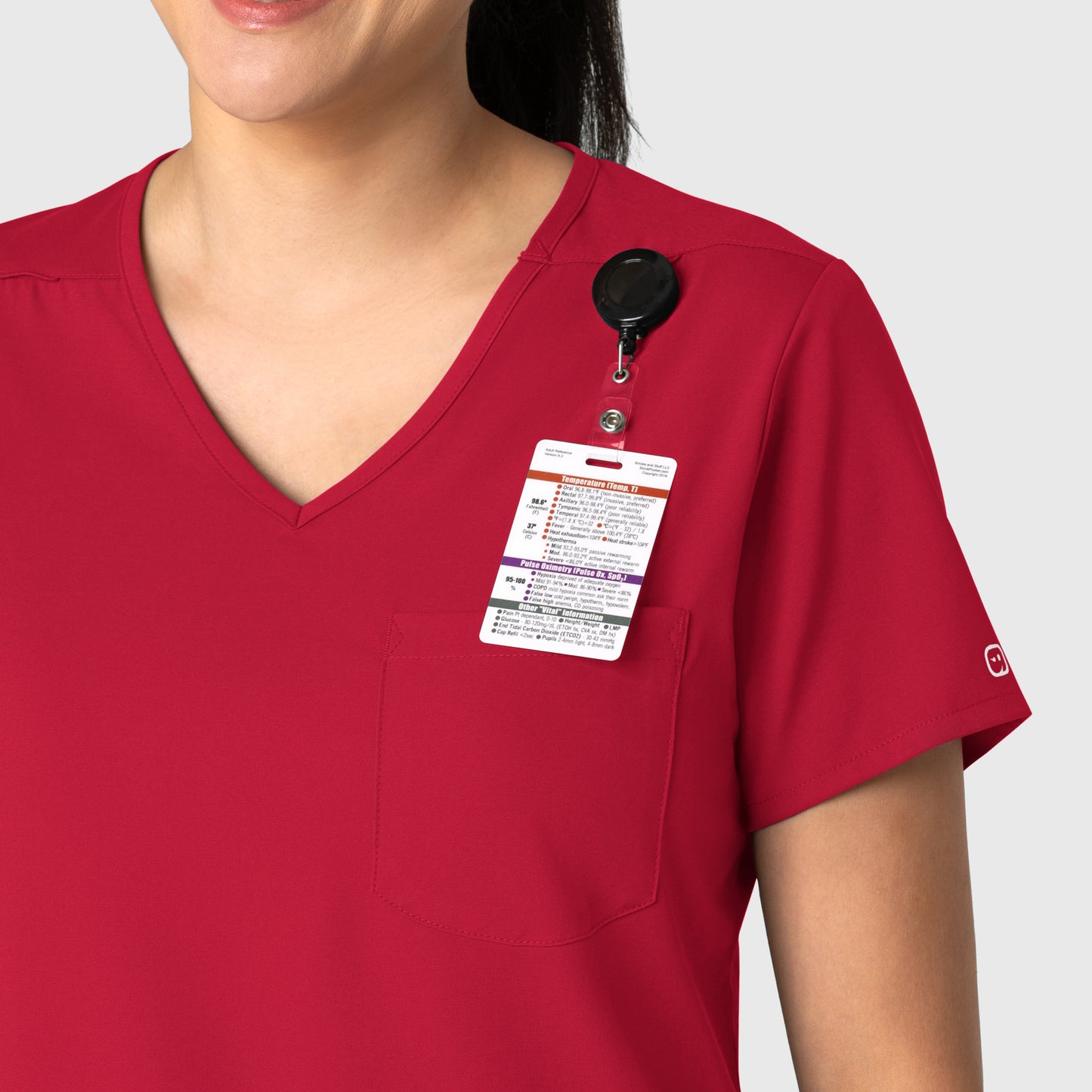 Boundless 6151 Tuck-In Scrub Top Red Model Image Alternate | Wink