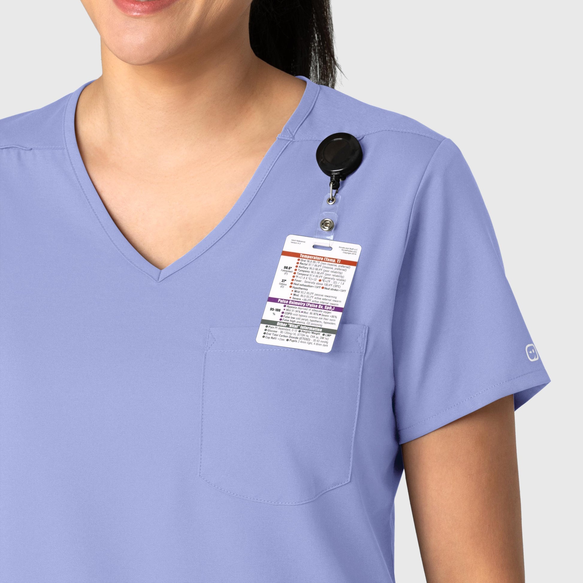 Boundless 6151 Tuck-In Scrub Top Ceil Blue Model Image Alternate | Wink