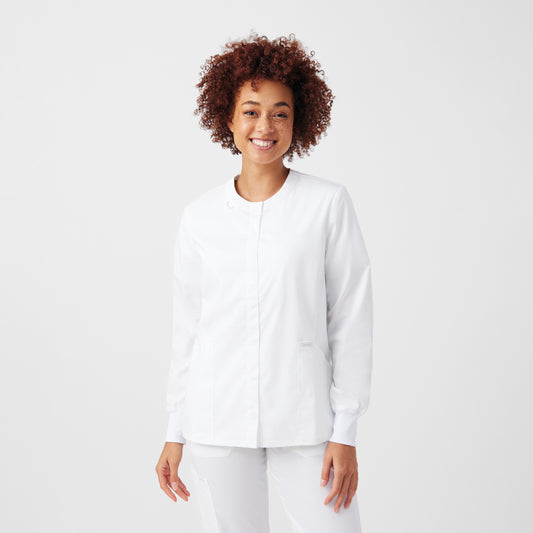 ProFlex LJ706 Women's 3 Pocket Scrub Jacket White Image