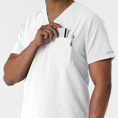 NURTUR 6380 Men's V-Neck Scrub Top White