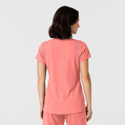 Nova 6432 Women's Flex-n-Reach Shoulder Panel V-Neck Scrub Top Paradise Pink