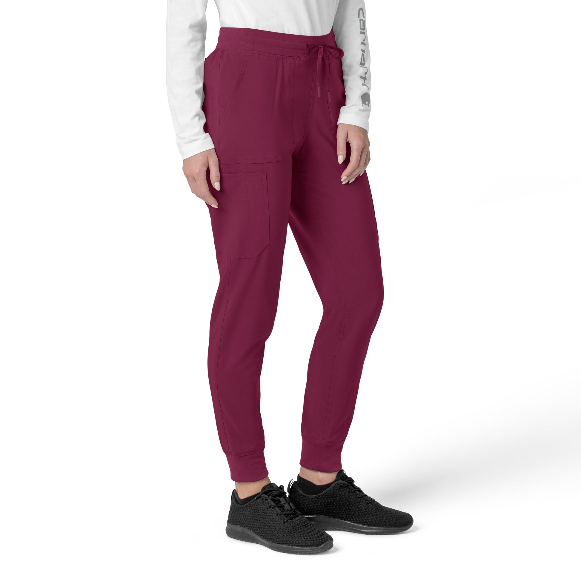 Force Cross-Flex C53110 Cargo Jogger Scrub Pants Wine Model Image Right Side | Carhartt