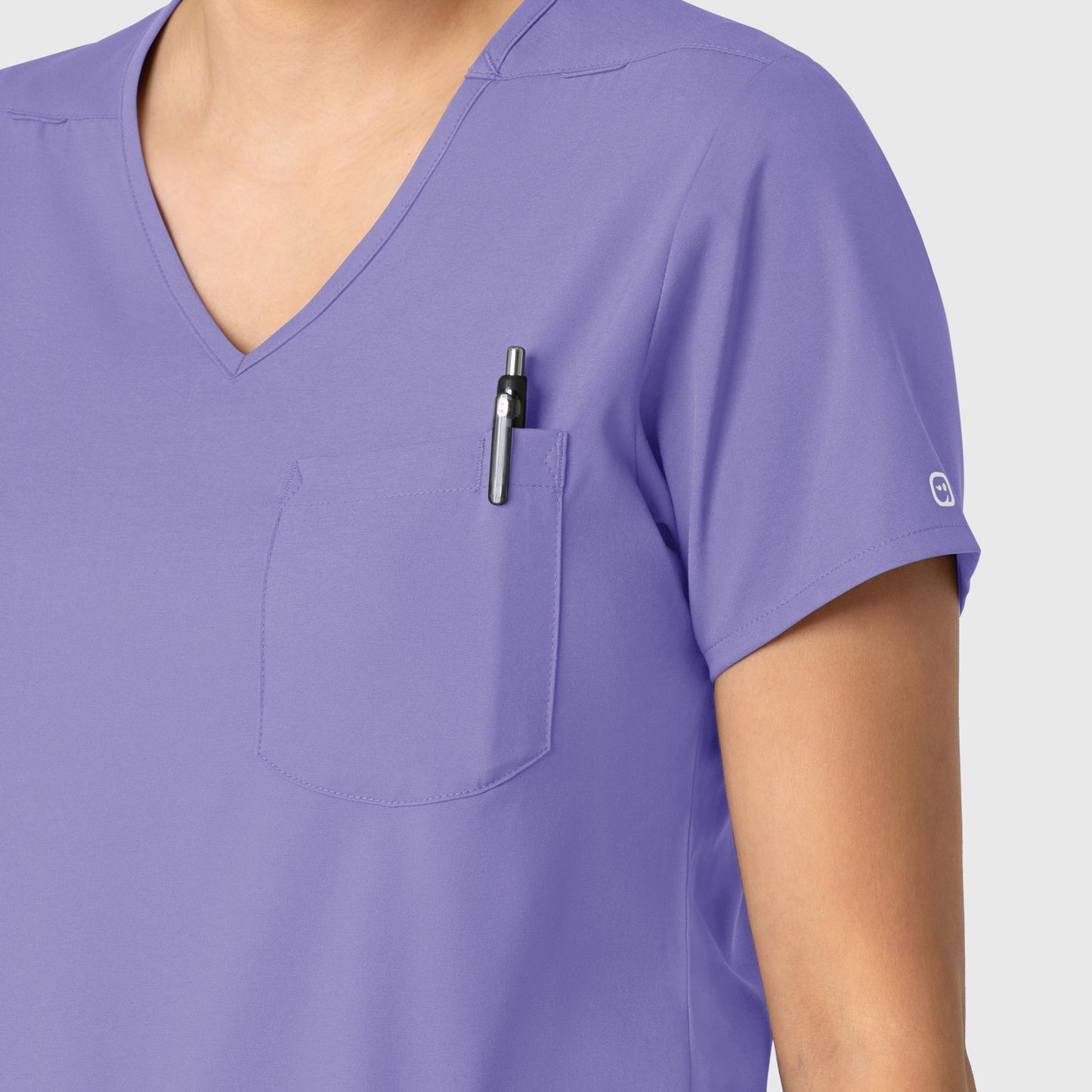 Boundless 6151 Tuck-In Scrub Top Iris Purple Model Image Alternate | Wink