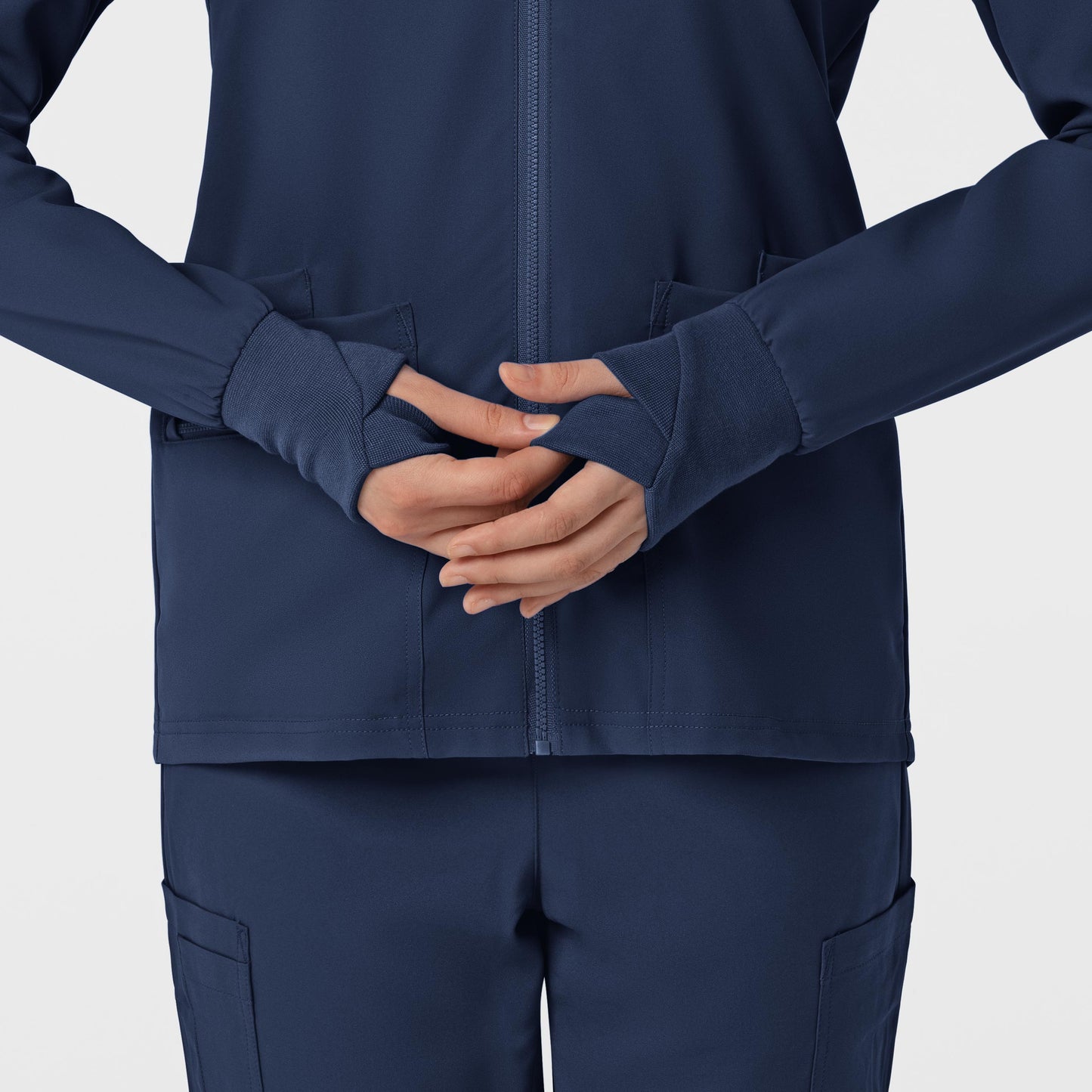 Thrive 8122 Flex-n-Reach Zip-Front Jacket Navy Model Image Alternate | Wink