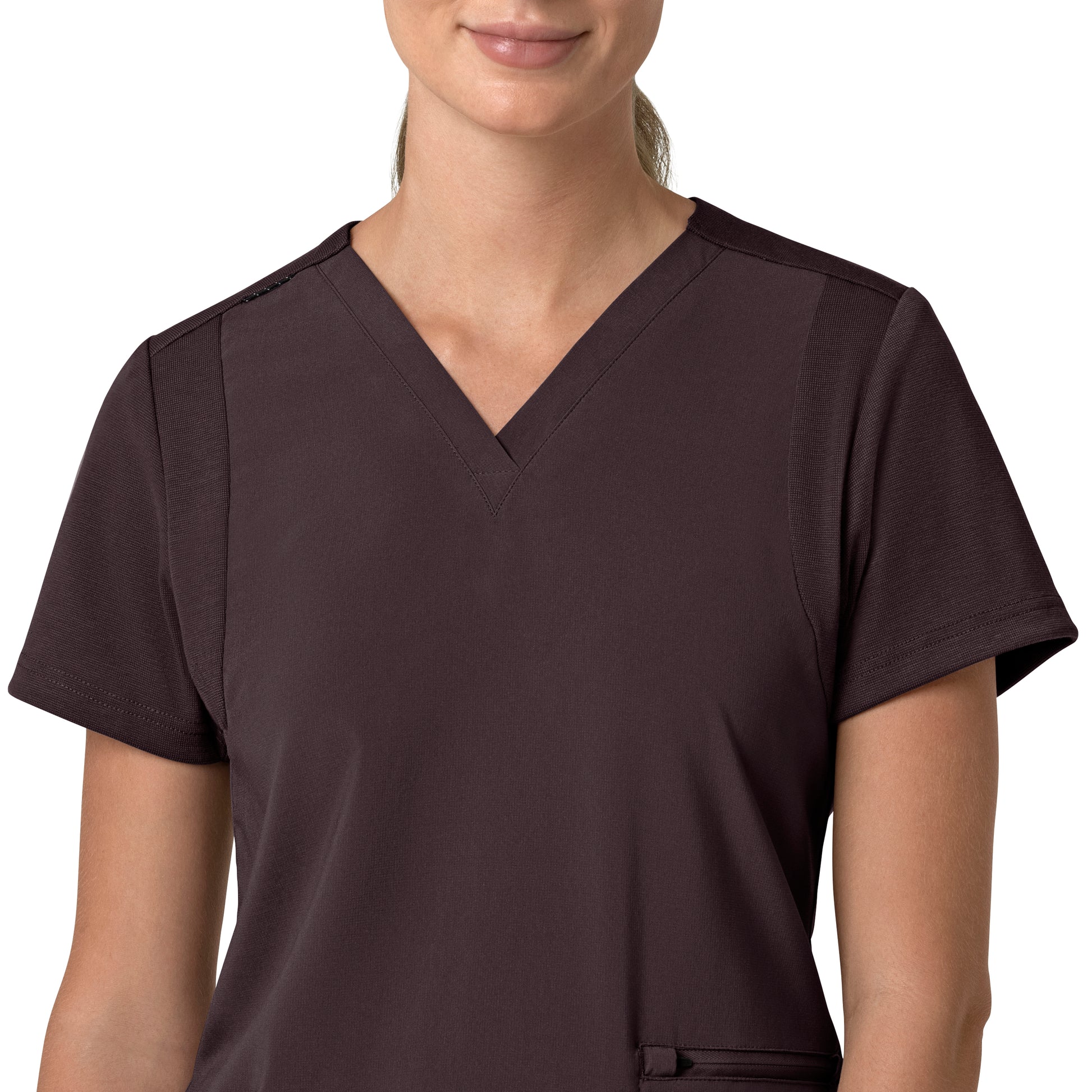 Force Cross-Flex C13210 Women's Flex Panel V-Neck Scrub Top Dark Sepia