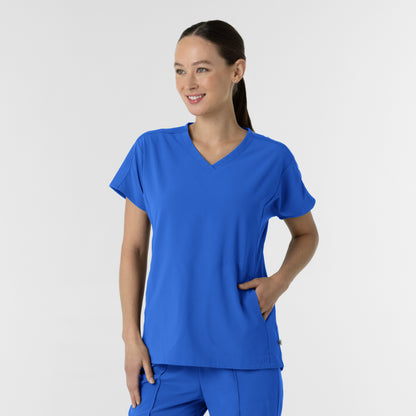 RENEW 6154 Women's V-Neck Tunic Scrub Top Royal