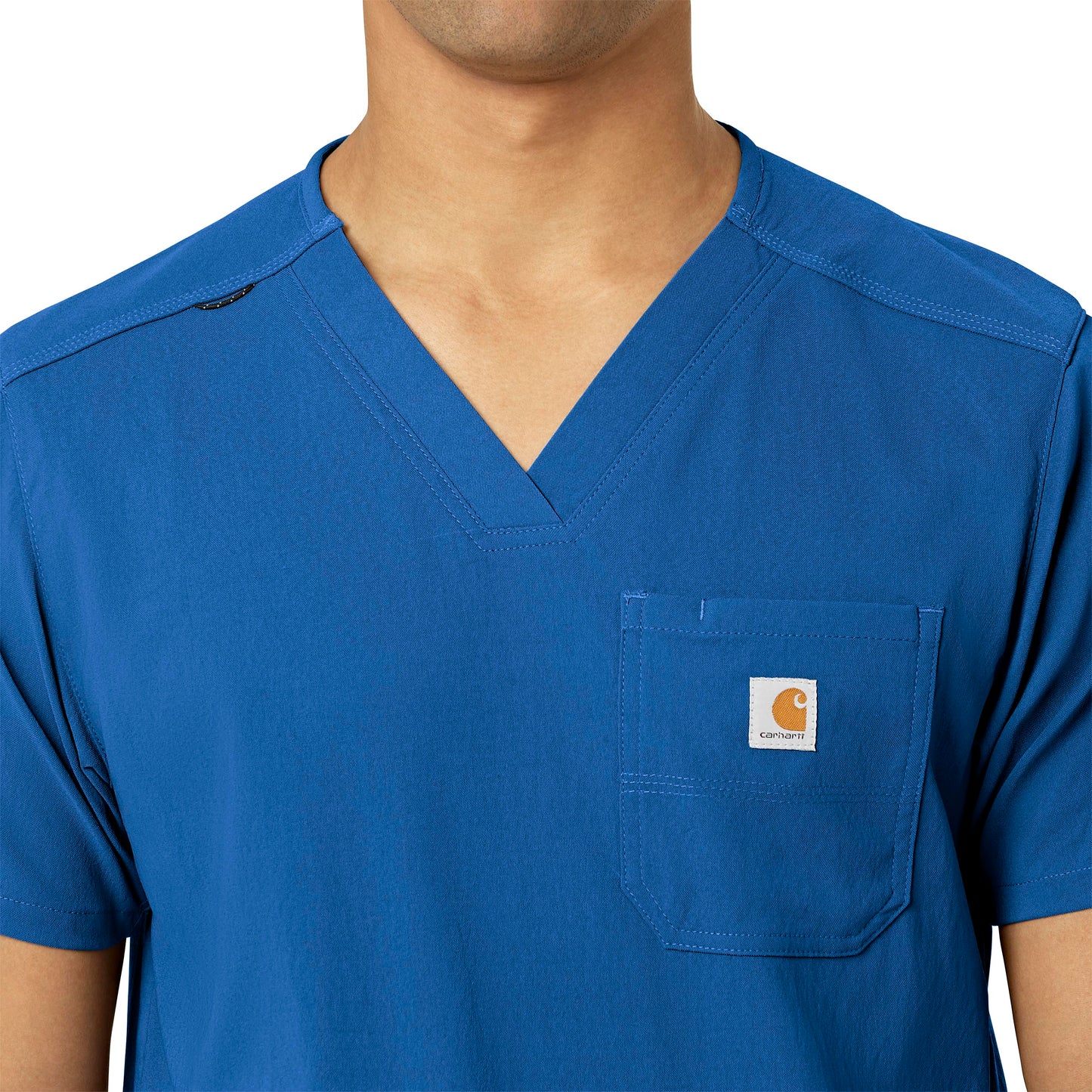 Rugged Flex Peak C15037 Men's 5-Pocket V-Neck Scrub Top Royal Model Image Alternate | Carhartt