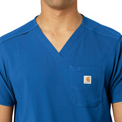 Rugged Flex Peak C15037 Men's 5-Pocket V-Neck Scrub Top Royal Model Image Left Side | Carhartt